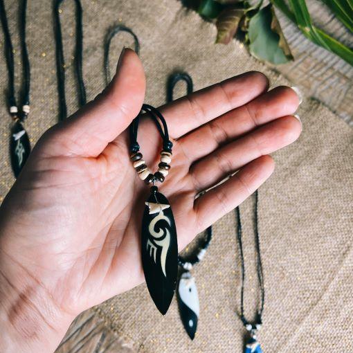 Surfboard Shark Tooth Necklace - 10 Pack (Mixed Designs)